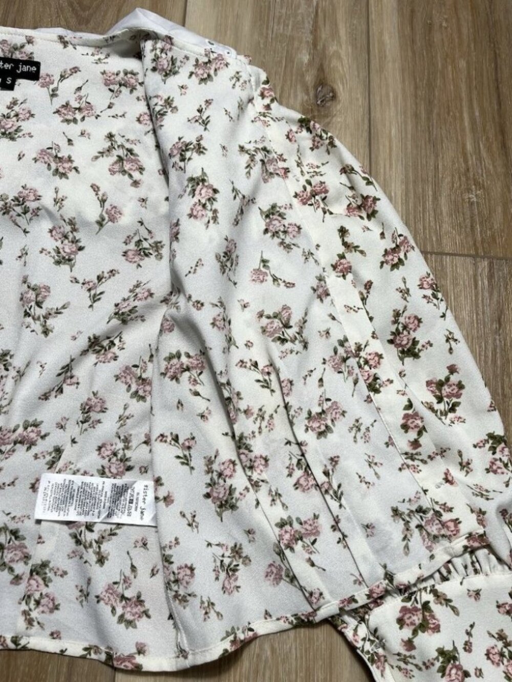 Sister Jane Button Floral Print Peter Pan Collar Blouse Top - Women Size Small - Picture 12 of 16